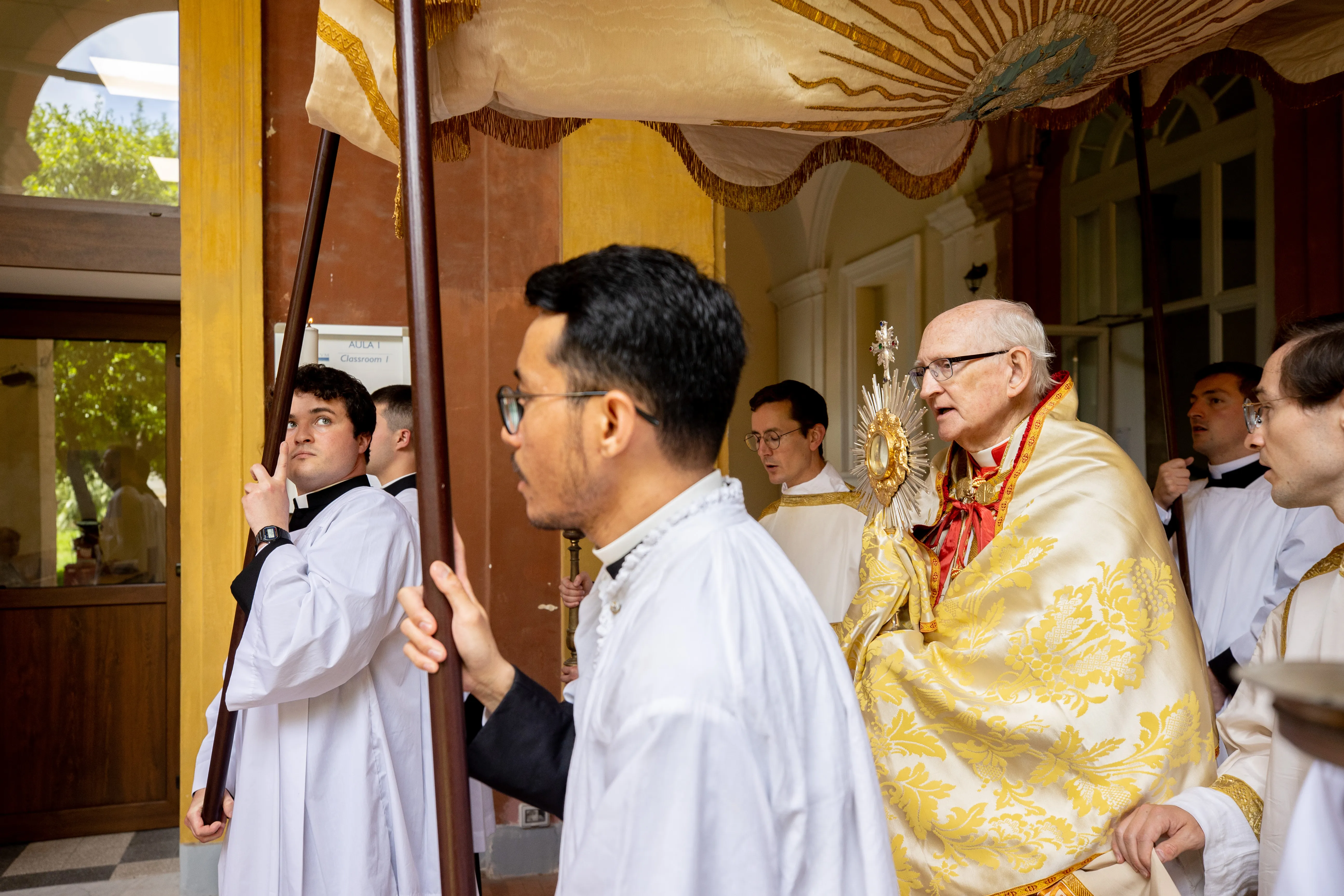 Cardinal James Michael Harvey presided over a eucharistic procession at the University of St. Thomas Aquinas, the Angelicum, in Rome on May 11, 2023. The 22nd edition of the annual procession was attended by about 130 students, faculty, and community members.?w=200&h=150