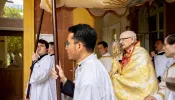 Cardinal James Michael Harvey presided over a eucharistic procession at the University of St. Thomas Aquinas, the Angelicum, in Rome on May 11, 2023. The 22nd edition of the annual procession was attended by about 130 students, faculty, and community members.