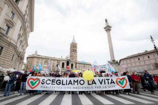 "We choose life" was the motto of Italy's national "Demonstration for Life," held in central Rome on May 20, 2023. Daniel Ibanez/CNA
