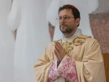 Italian Cardinal Giorgio Marengo takes possession of his titular parish in Rome in May 2023.