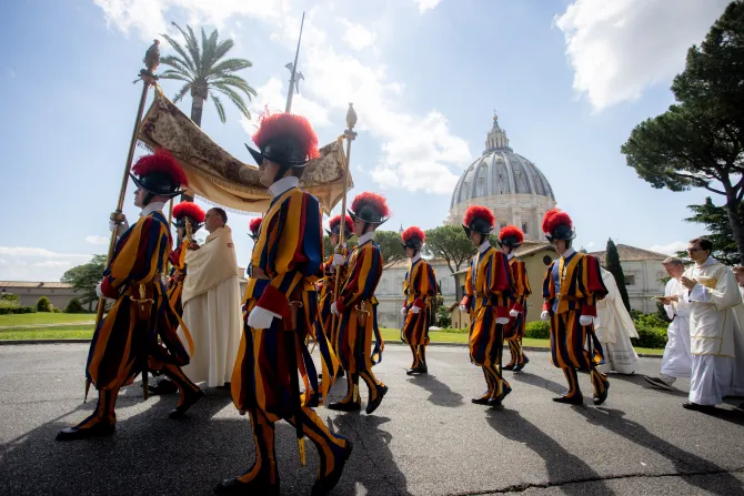 A Eucharistic procession in the Vatican Gardens on the Solemnity of the Most Holy Body and Blood of Christ  on June 11, 2023.