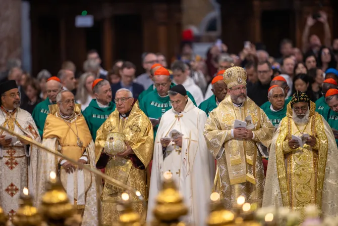 Patriarchs of the Eastern Catholic Churches  at the Synod on Synodality’s closing Mass in St. Peter’s Basilica on Oct. 29, 2023.