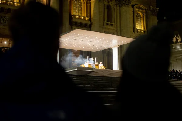 The first monthly eucharistic adoration in St. Peter's Square, March 14, 2023. Daniel Ibanez/CNA