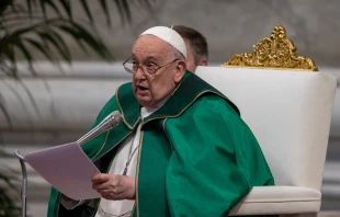 Pope Francis presides over Mass for the Sunday of the Word of God in St. Peter’s Basilica on Jan. 21, 2024. Credit: Daniel Ibanez/CNA