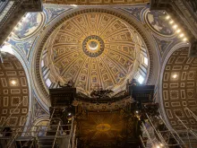 A view of the baldacchino underneath the central dome of St. Peter's Basilica.