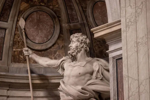 Statue of St. Longinus by Bernini, completed in the year 1638, is housed in St. Peter's Basilica. Credit: Daniel Ibáñez/EWTN Vatican