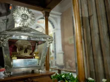 The purported skull of St. Thomas Aquinas in the Italian town of Priverno.