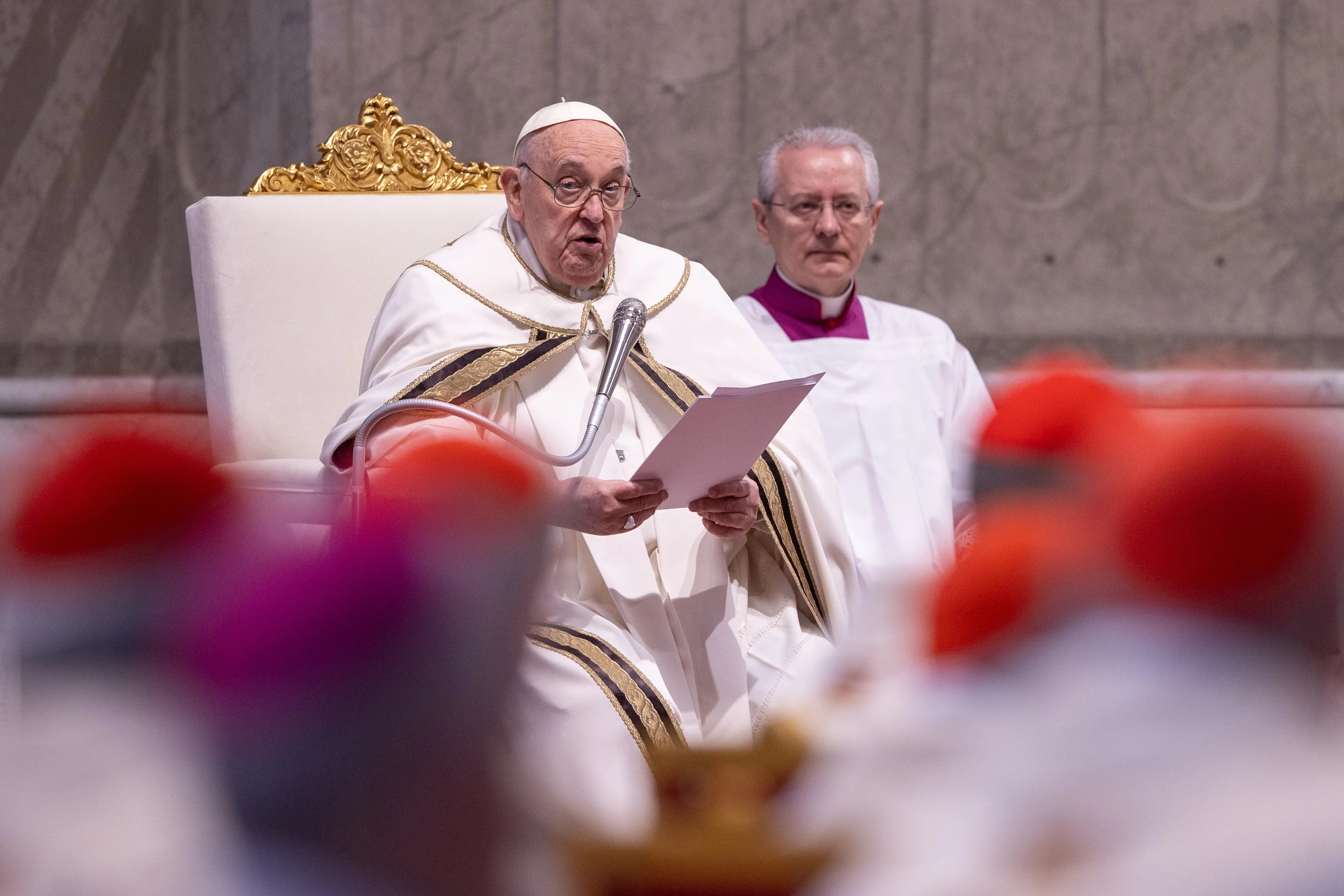 Pope Francis speaks at the Vatican's Chrism Mass on Holy Thursday, March 28, 2024.?w=200&h=150