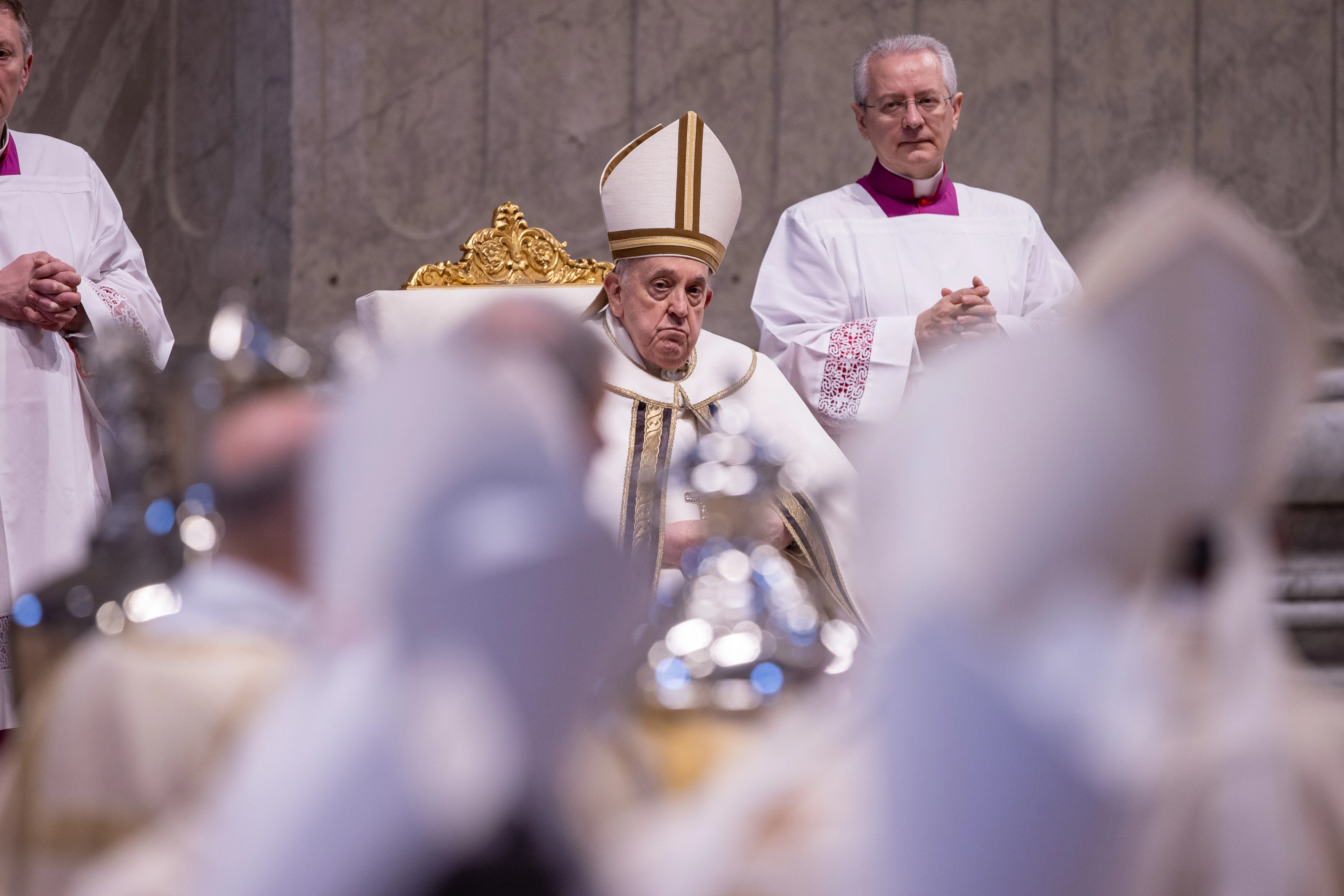 Pope Francis presides at the Vatican's chrism Mass on Holy Thursday, March 28, 2024.?w=200&h=150