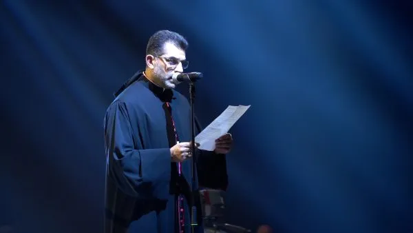 Bishop Antoine Bou Nejm, archbishop of the Maronite Diocese of Antelias, delivers his opening speech at Beirut 2024, an evening of praise and worship in Beirut, Lebanon, Jan. 20-21, 2024. Credit: ACI Mena