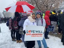 Dina Sophia Patryn, 22, of Weymouth, Massachusetts, and Kaycie Hippolyte, 25, of Boston, took a nine-hour bus ride to the March for Life on Jan. 19, 2024.