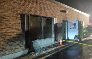 CompassCare, a pro-life pregnancy center near Buffalo, New York, was heavily damaged by fire and spray-painted with pro-abortion graffiti on June 7, 2022. Credit: CompassCare