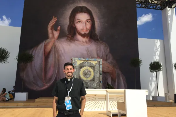 Father Michael Niemczak at World Youth Day in Krakow in 2016, where he served as one of the simultaneous interpreters for the papal Masses. Credit: Father Michael Niemczak