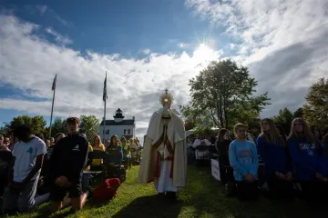 Eucharistic adoration at youth rally on St. Clements Island