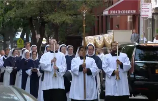 Jesus Christ, Truly Present in the Holy Eucharist was lifted high in a Eucharistic procession through the streets of New York City Oct. 11. EWTN