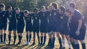 Students on the Annapolis Chesterton Academy soccer team.