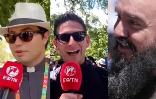 Father Mendo Saraiva de Refóios Paes de Ataíde (left), Father Peter Julia (center), and Brother Federico Viquez. Credit: EWTN News and Andreas Thonhouser/EWTN News