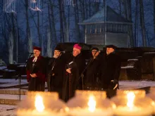 Religious leaders mark the 77th anniversary of the liberation of Auschwitz-Birkenau at the death camp, Jan. 27, 2022.