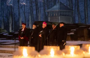Religious leaders mark the 77th anniversary of the liberation of Auschwitz-Birkenau at the death camp, Jan. 27, 2022. Wojciech Grabowski/www.auschwitz.org.