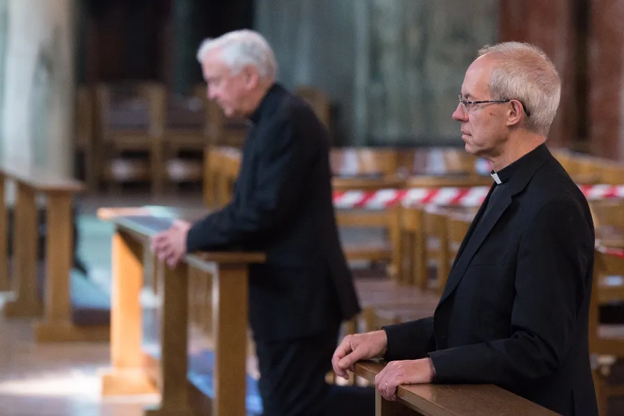 Cardinal Nichols and the Archbishop of Canterbury pray at Westminster Cathedral, London, June 15, 2020.?w=200&h=150