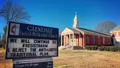 A pro-LGBTQ message on a Methodist church in Nashville, Tennessee.