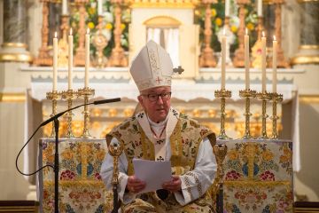 Cardinal Vincent Nichols celebrates a Pontifical Votive Mass of the Blessed Sacrament at Corpus Christi Church, Maiden Lane, London, Sept. 11, 2021