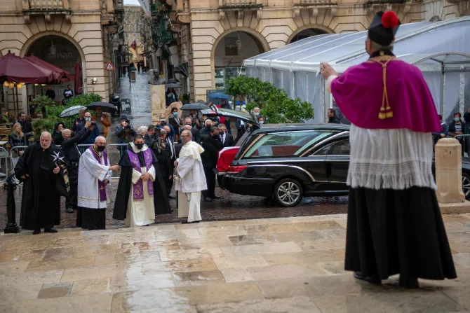 The funeral of Fra’ Matthew Festing, the Order of Malta’s 79th Grand Master, takes place at St. John’s Co-Cathedral in Valletta, Malta, Dec. 3, 2021