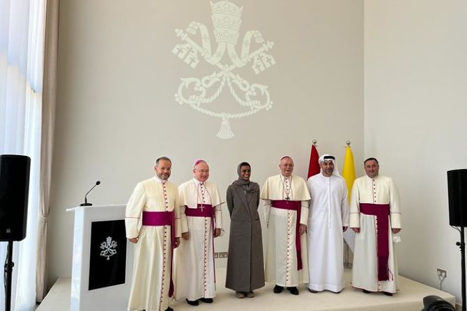 Archbishop Edgar Peña Parra inaugurated an apostolic nunciature in Abu Dhabi, UAE on Feb. 4, 2022.