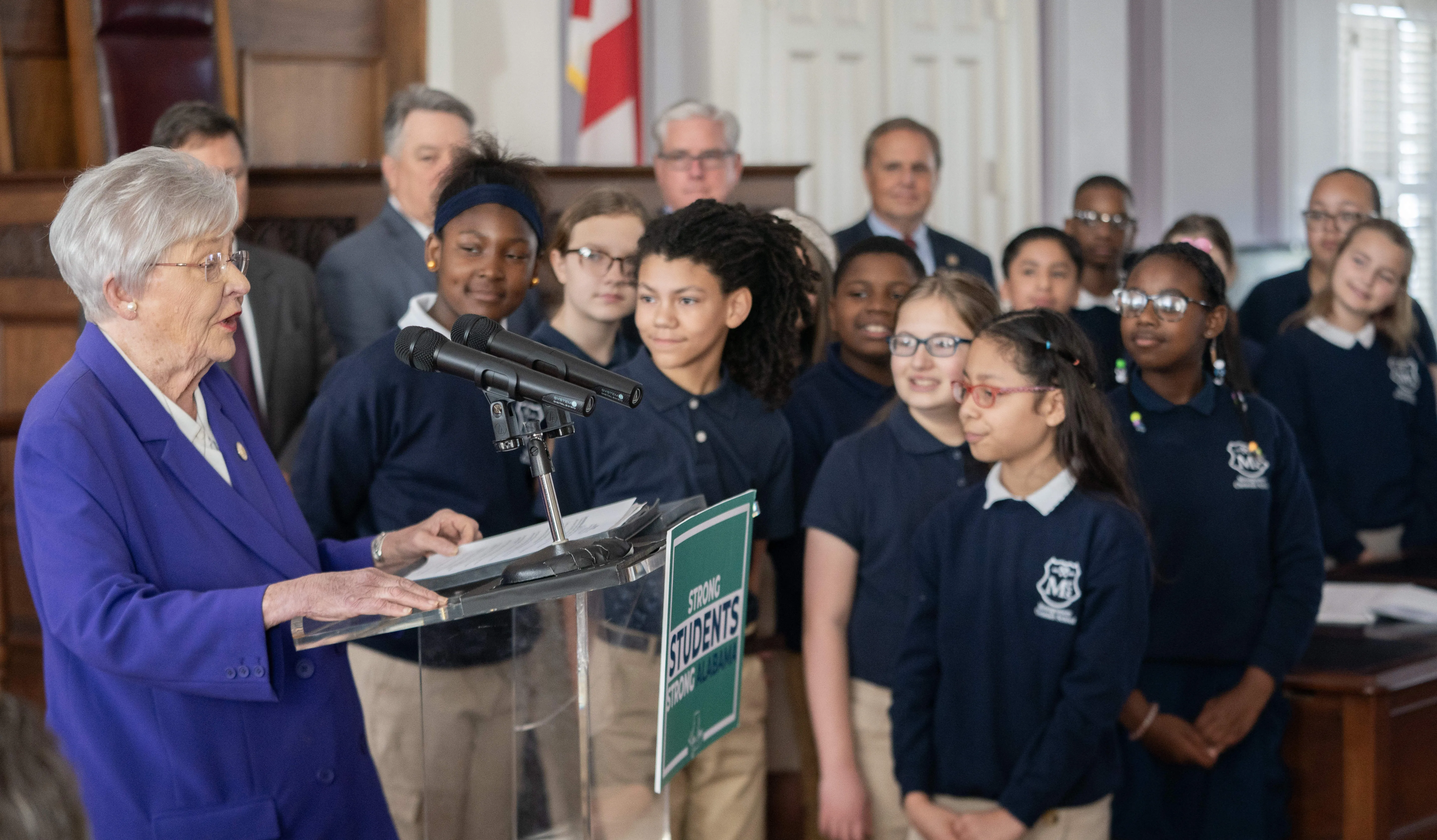Alabama Gov. Kay Ivey held a news conference to sign school choice legislation on March 7, 2024, in Montgomery, Alabama.?w=200&h=150