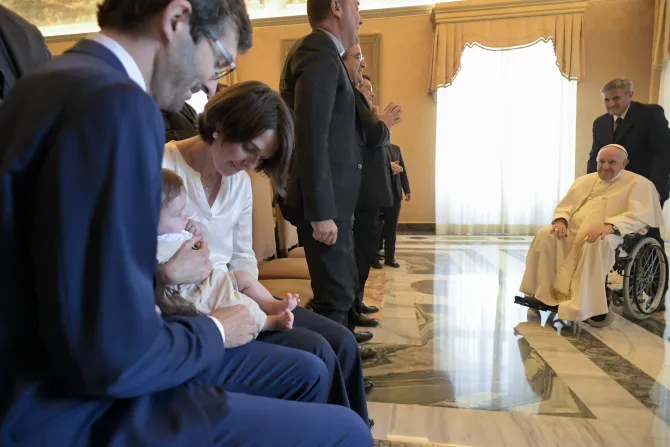 Pope Francis meets with members of the editorship of the theological magazine La Scuola Cattolica at the Vatican's Consistory Hall, June 17, 2022