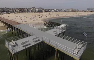 The Ocean Grove Camp Meeting Association raised $2 million to rebuild their pier after it was wrecked by Hurricane Sandy in 2012. It is in the shape of a cross to honor God. Ocean Grove Camp Meeting Association