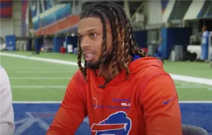 Damar Hamlin, a safety for the Buffalo Bills, went into cardiac arrest after a tackle in a Jan. 2, 2023, game against the Cincinnati Bengals. Buffalo Bills YouTube Channel