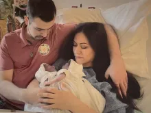 Nicole and Austin LeBlanc, a Catholic couple in Michigan, who welcomed their baby girls and will lay them to rest.