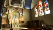 The interior and side chapel of St. John the Baptist Catholic Church in Beloit, Kansas, which will house a first-class relic of St. Padre Pio starting Feb. 11, 2024.