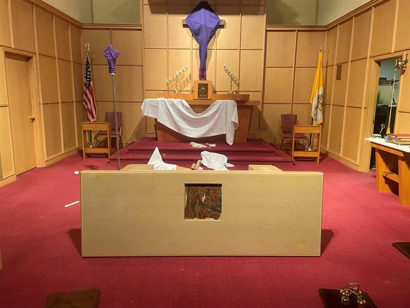 St. Paulinus Catholic Church was vandalized sometime between Friday night and Saturday morning prior to Palm Sunday liturgy 2023.?w=200&h=150