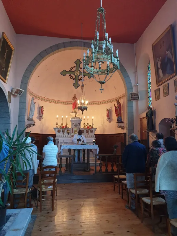 Mass with Father Guy-Alexandre Kouya at the Church of Treffort, in Trièves, France. Photo courtesy of Anna Kurian
