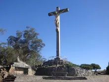 The crucifix depicting the 12th station of South America's largest Stations of the Cross in Tandil, Buenos Aires Province, in Argentina.