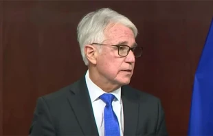 Los Angeles District Attorney George Gascón at a press conference Wednesday CBS News/YouTube