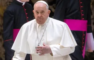 Pope Francis at the general audience at the Vatican on Dec. 6, 2023. Credit: Daniel Ibáñez/EWTN News