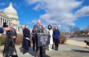 Rep. Chris Roy, R-Texas, and several House members and pro-life leaders hold a press conference in Washington, D.C., on Feb. 14, 2024, in which they demand a federal investigation into the possible illegal killing of five unborn babies. Credit: Peter Pinedo/CNA