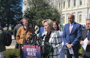 Sen. Cindy Hyde-Smith, R-Mississippi, urges the Supreme Court to restore abortion pill restrictions at a Capitol Hill press conference hosted by Reps. Chris Smith, R-New Jersey, and August Pfluger, R-Texas, Mar. 21, 2024. Credit: Peter Pinedo/CNA