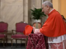 Cardinal Mario Zenari takes possession of the Church of Santa Maria delle Grazie alle Fornaci in Rome, Italy on March 25, 2017.