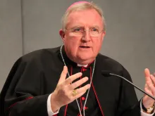 Archbishop Arthur Roche at the Vatican press office on Feb. 10, 2015.
