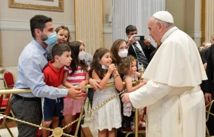 Pope Francis meets with deacons and their families at the Vatican on June 19, 2021. Vatican Media/CNA