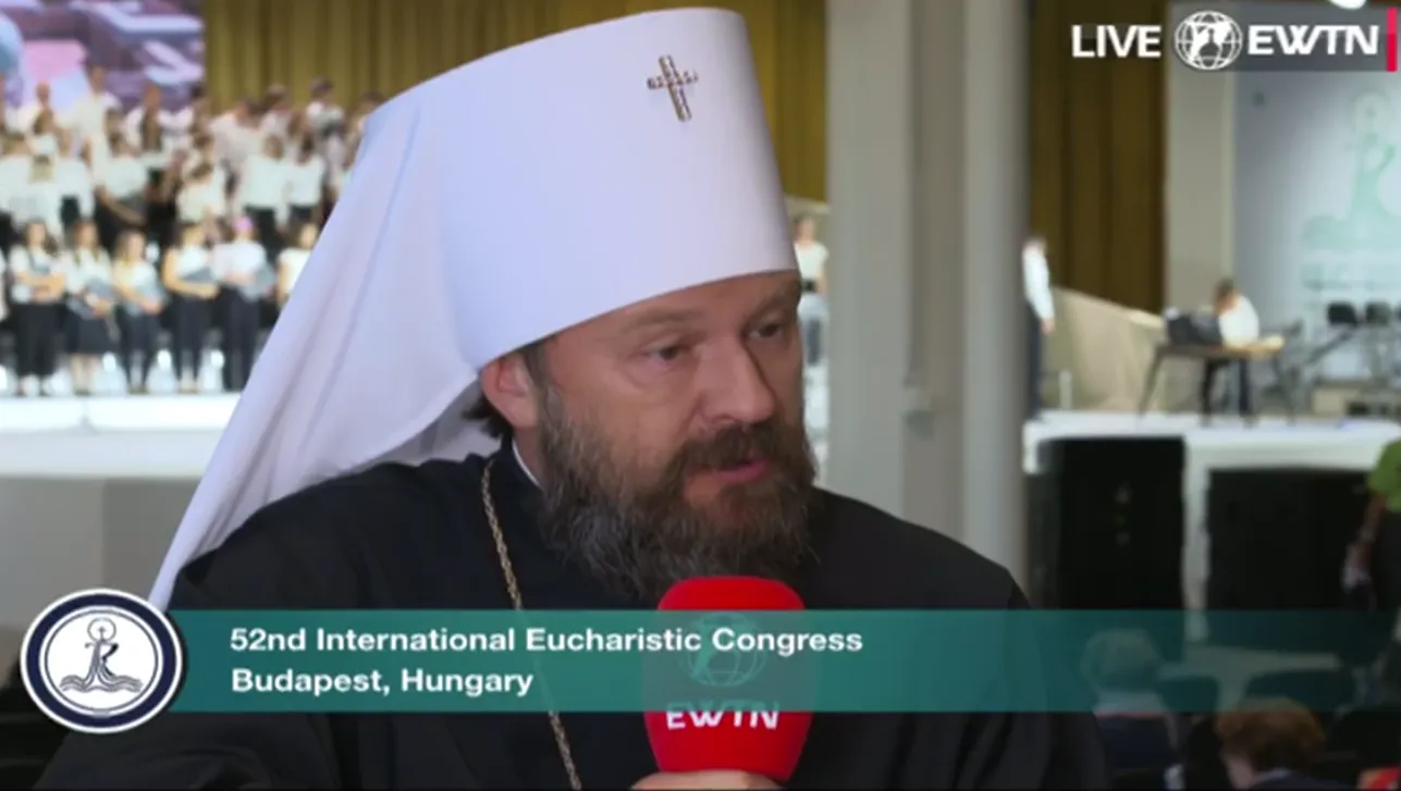 Metropolitan Hilarion Alfeyev spoke with EWTN at the 52nd International Eucharistic Congress in Budapest, Hungary.?w=200&h=150