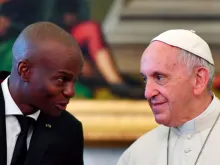 Pope Francis listens to Haitian President Jovenel Moïse during a private audience on Jan. 26, 2018 at the Vatican.