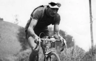 Gino Bartali (1914-2000) competing in the 1938 Tour de France. Public domain
