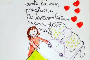 Card for Pope Francis from young girl in Bambino Gesu Hospital