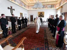 Pope Francis meets members of the Belgian Pontifical College in Rome March 18, 2021