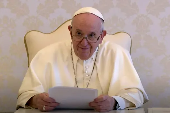 Pope Francis delivers a Laudato Si' video message May 24, 2021.?w=200&h=150